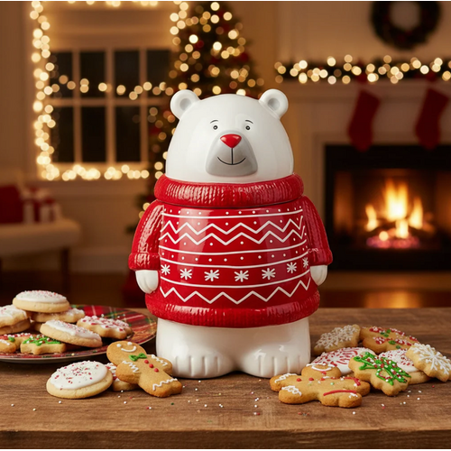 Danesco Polar Bear Sweater Cookie Jar