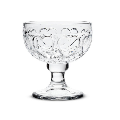 Abbott Dessert Bowl Pedestal Embossed Hearts Abbott Dessert Bowl Pedestal Embossed Hearts