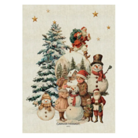 Tea Towel Bonhommes De Neige Vintage