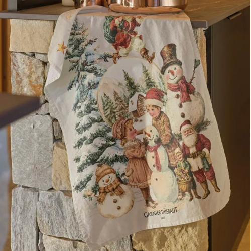 Garnier Thiebaut Tea Towel Bonhommes De Neige Vintage