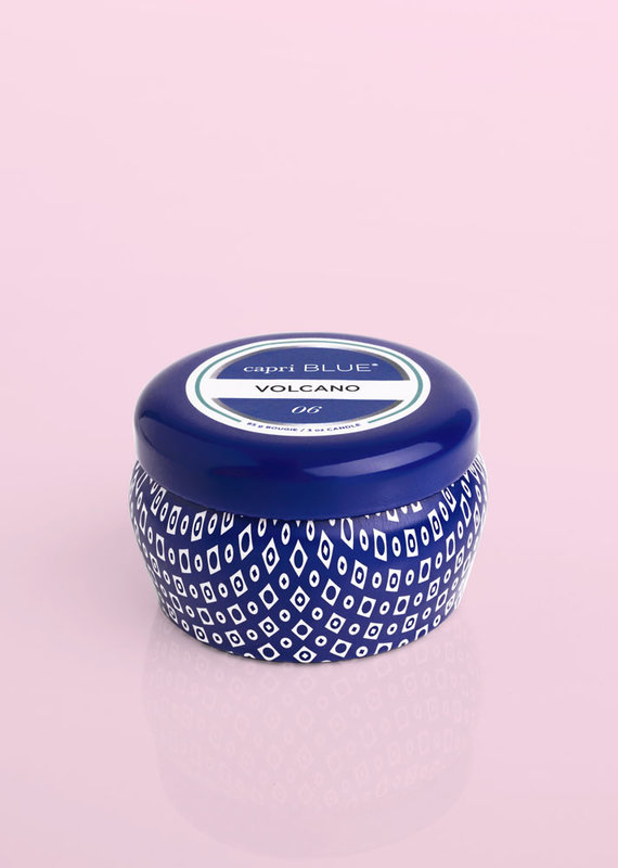 CAPRI BLUE VOLCANO PRINTED MINI TIN CANDLE