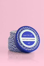 CAPRI BLUE CACTUS FLOWER PRINTED TRAVEL TIN CANDLE