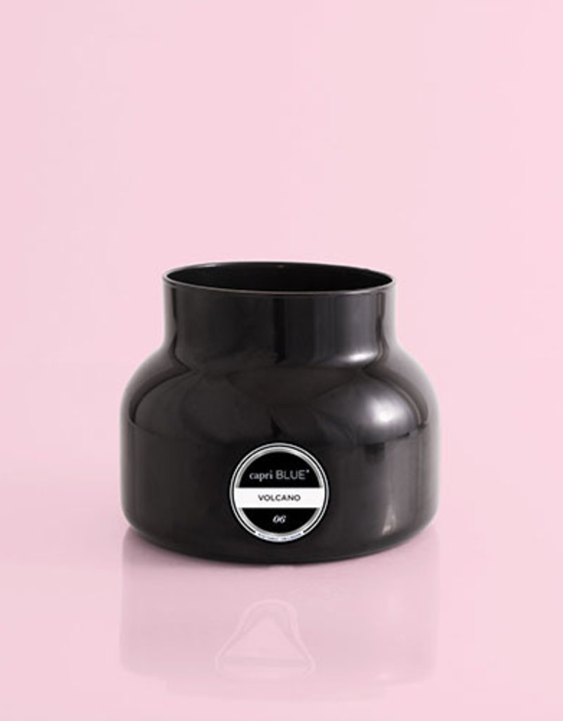 CAPRI BLUE VOLCANO BLACK GLASS CANDLE