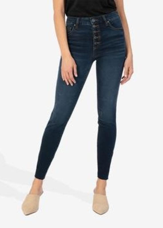 KUT FROM THE KLOTH CONNIE HIGH RISE FAB AB SLIM FIT ANKLE SKINNY-GIDDY WASH
