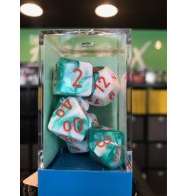 7- Dice Set GEMINI 7-DIE SET MINT GREEN WHITE/ORANGE