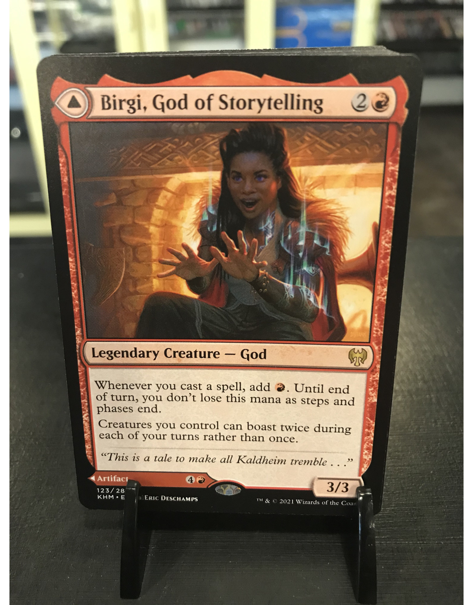 Magic Birgi, God of Storytelling // Harnfel, Horn of Bounty  (KHM)