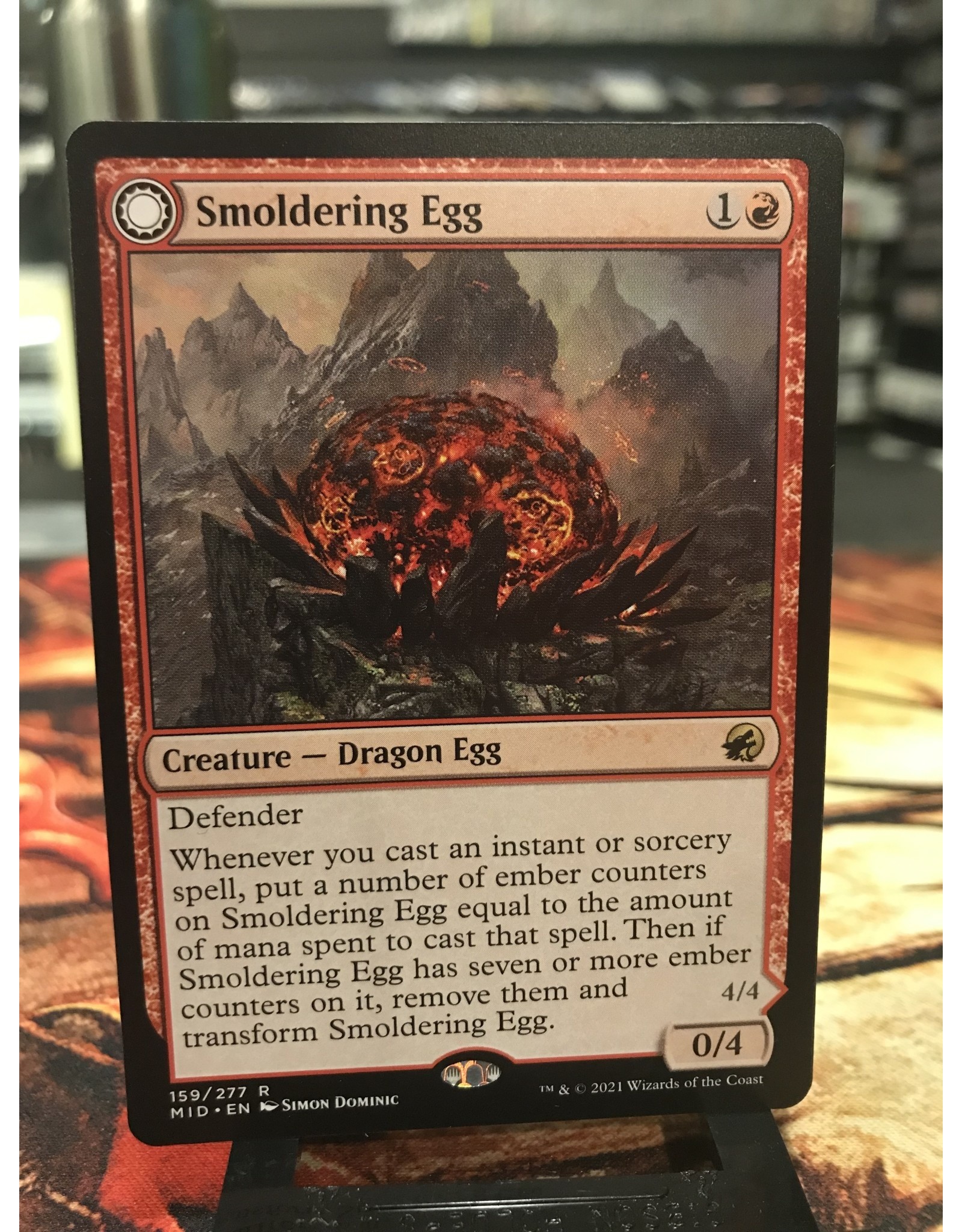 Magic Smoldering Egg // Ashmouth Dragon  (MID)