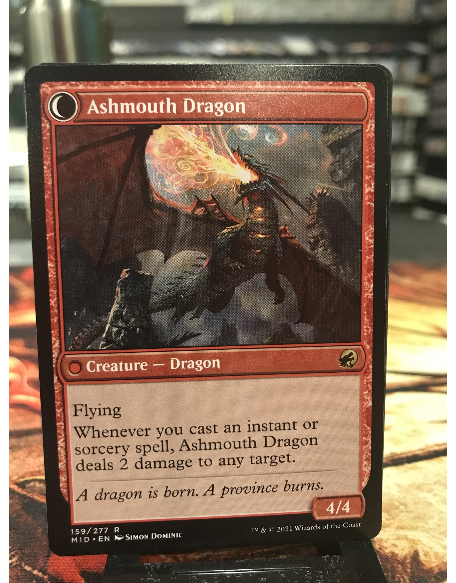 Magic Smoldering Egg // Ashmouth Dragon  (MID)