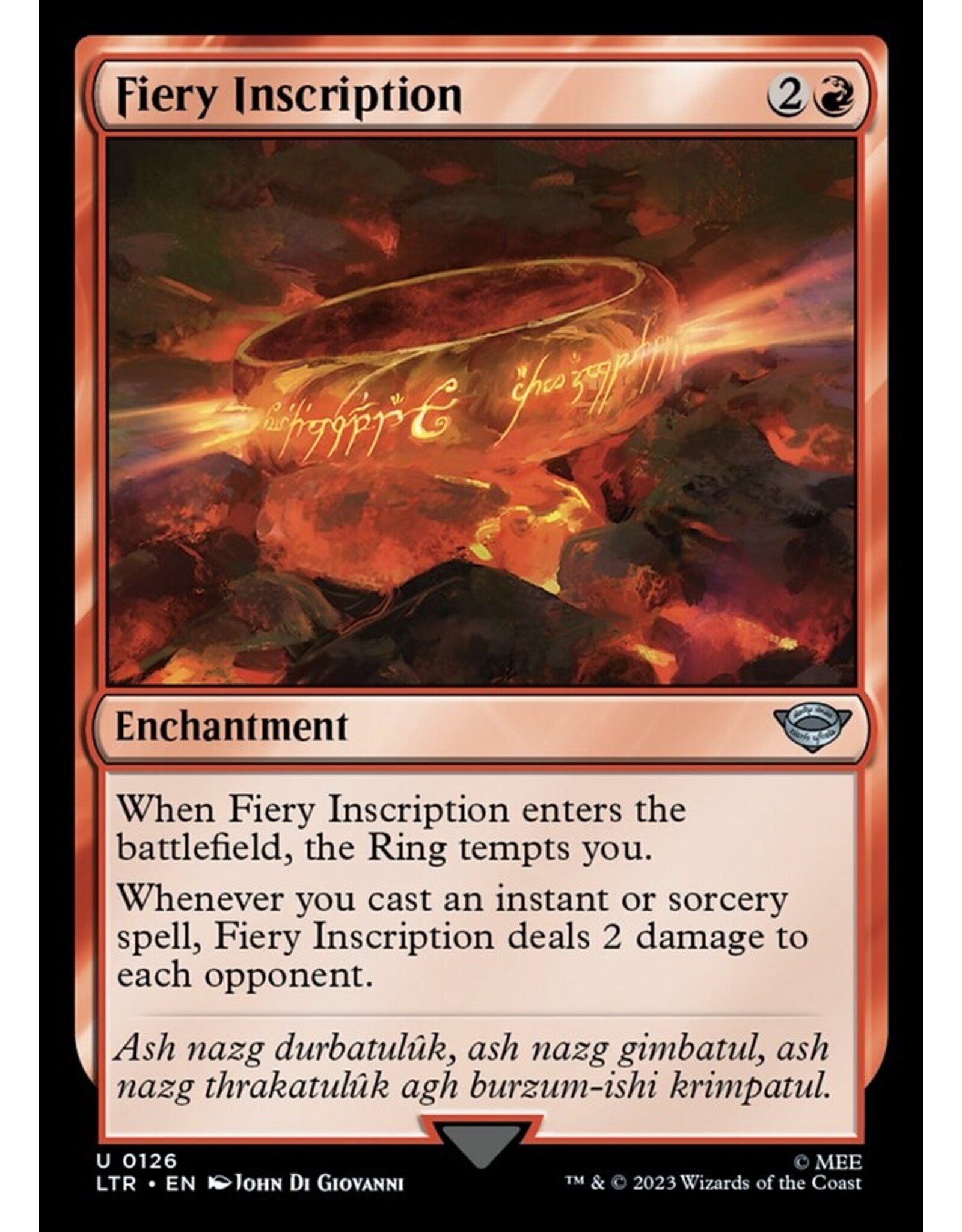 Fiery Inscription  (LTR)