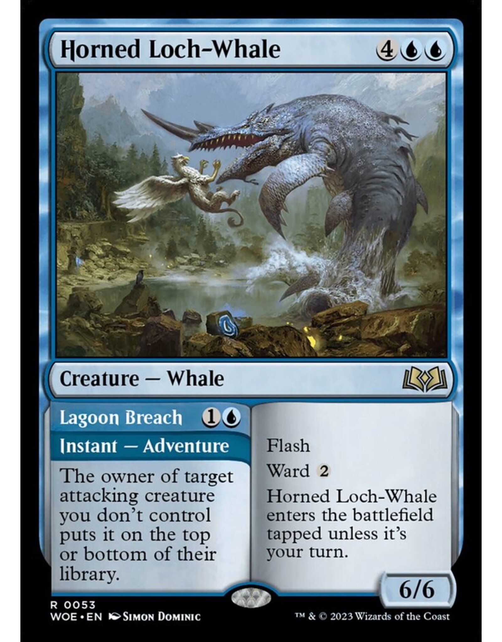 Magic Horned Loch-Whale // Lagoon Breach  (WOE)