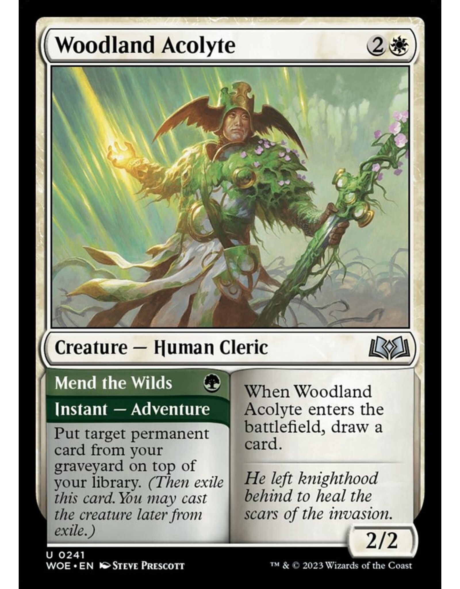 Magic Woodland Acolyte // Mend the Wilds  (WOE)