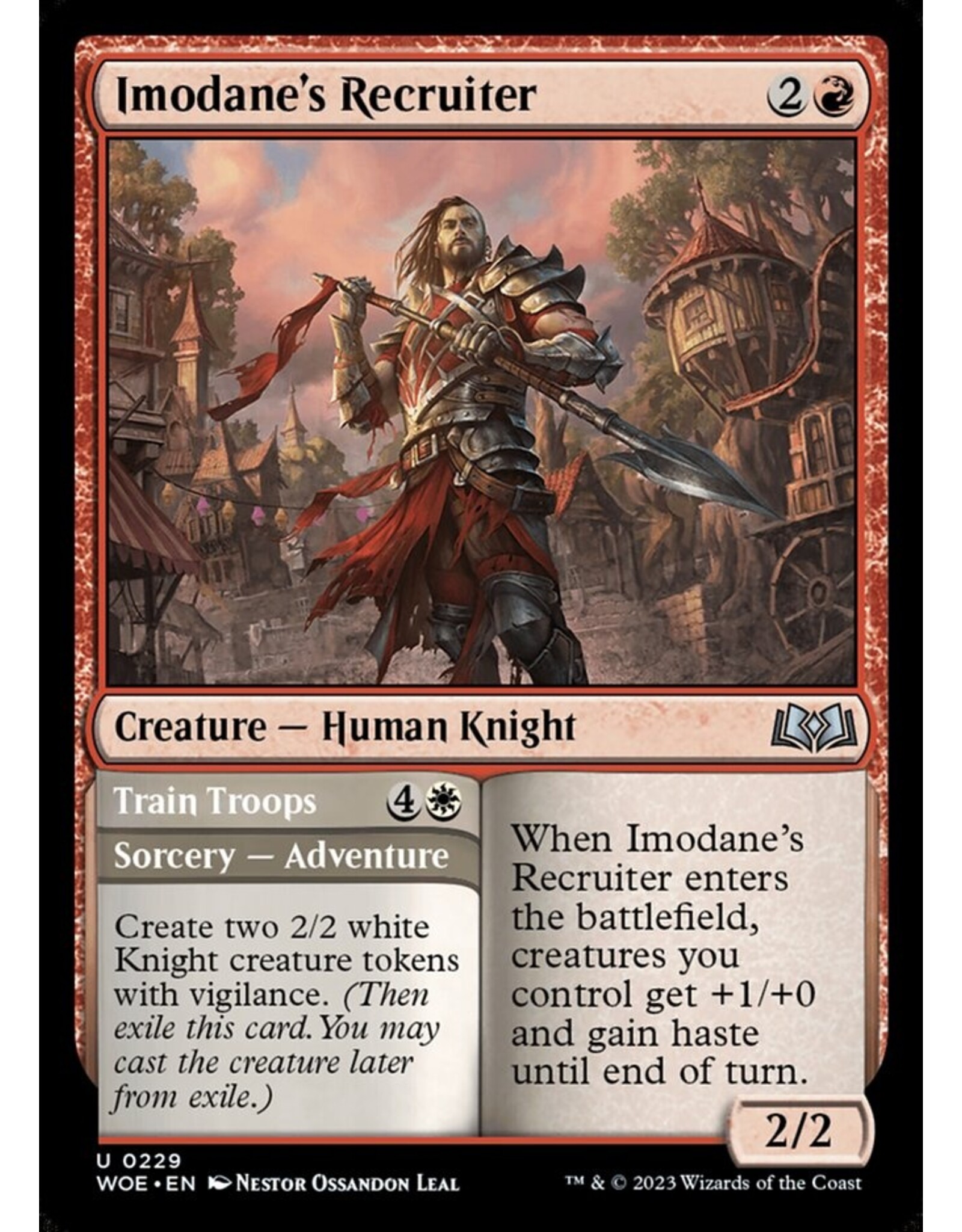 Magic Imodane's Recruiter // Train Troops  (WOE)