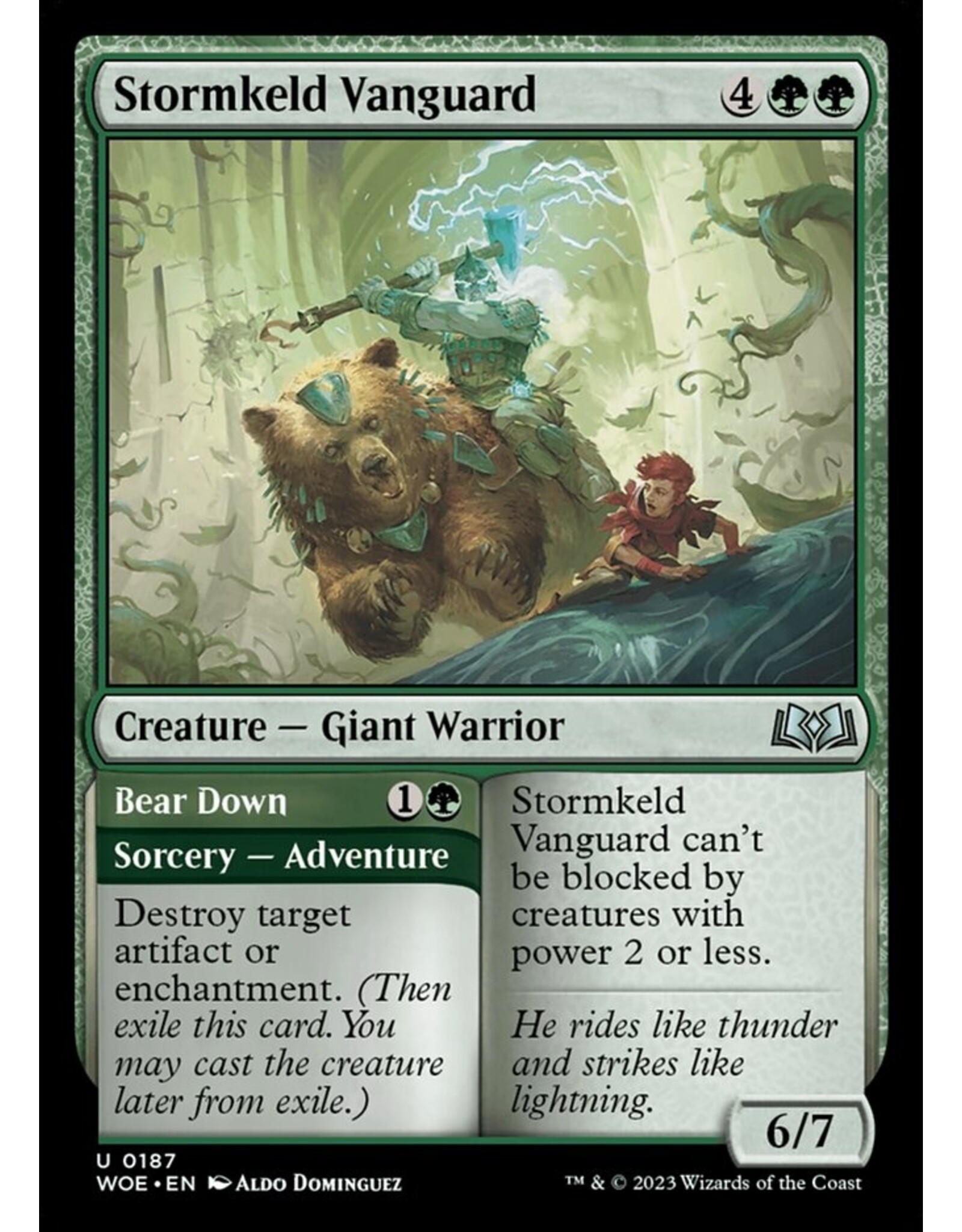 Magic Stormkeld Vanguard // Bear Down  (WOE)