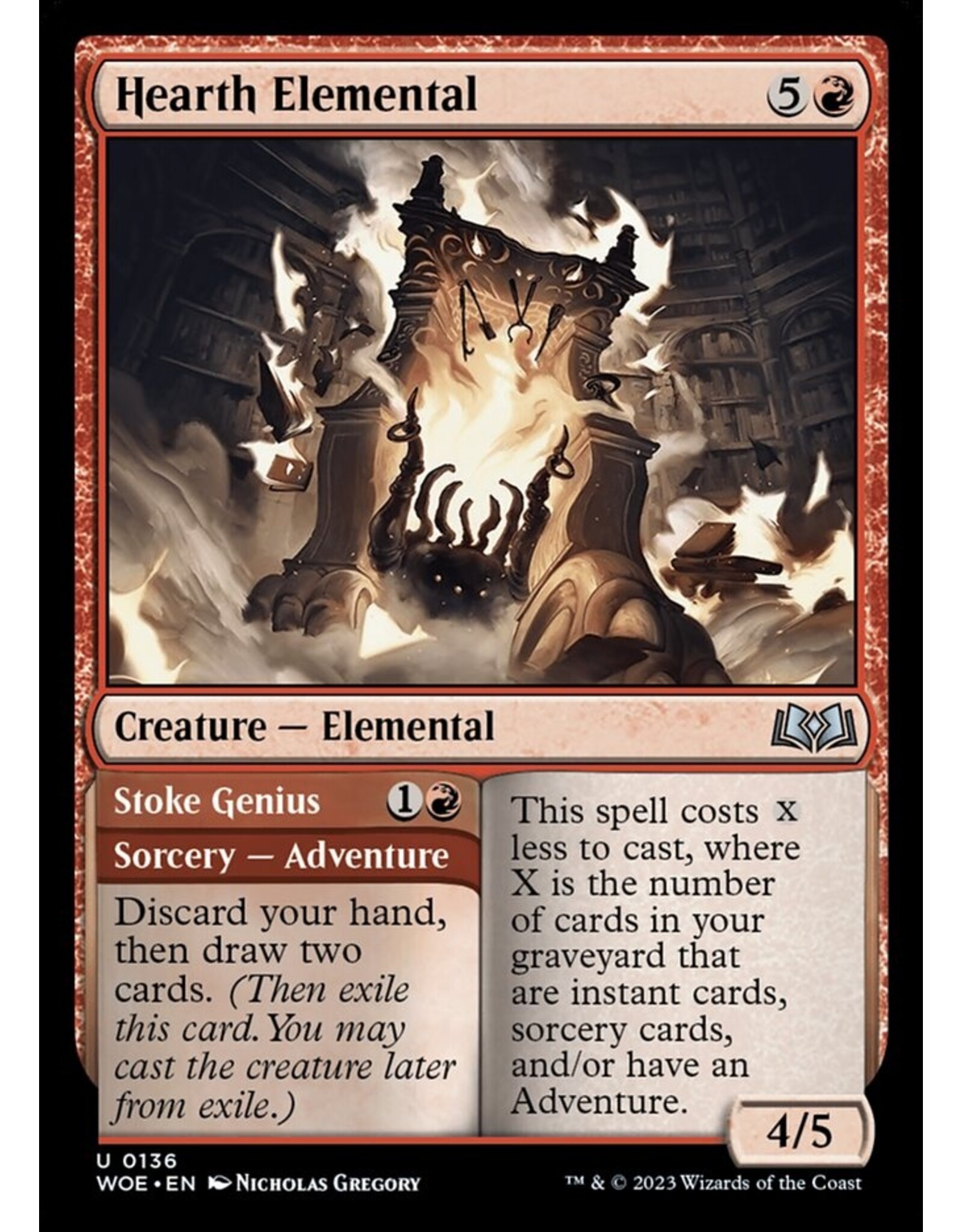 Magic Hearth Elemental // Stoke Genius  (WOE)