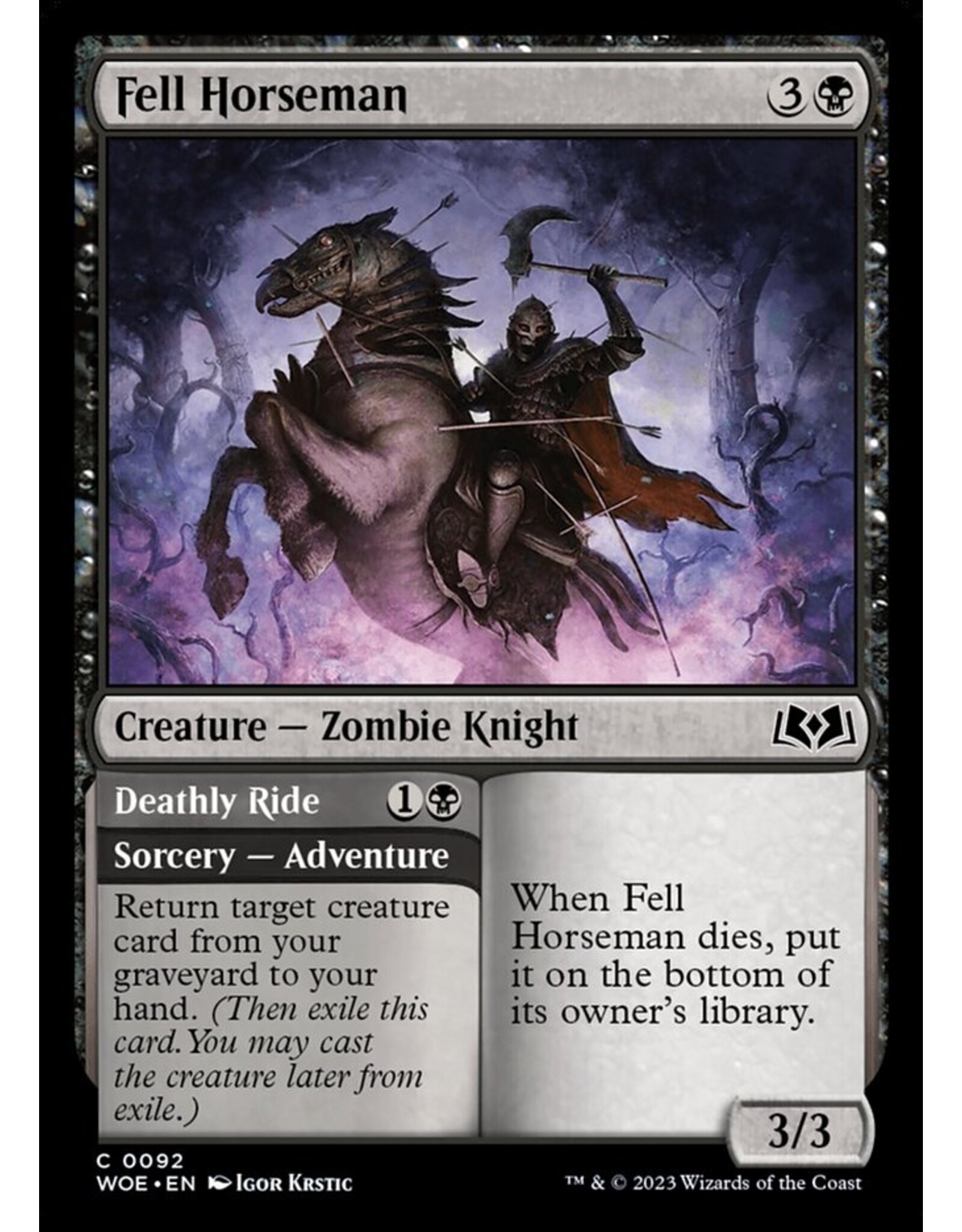Magic Fell Horseman // Deathly Ride  (WOE)