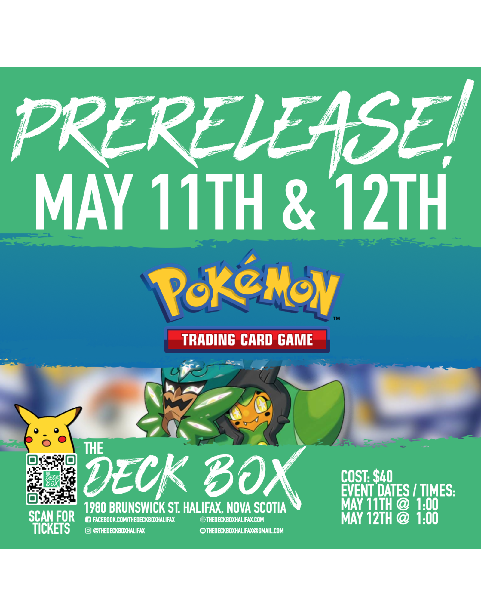 Events (Sunday May 12th @ 1:00) Pokemon Prerelease! Twilight Masquerade