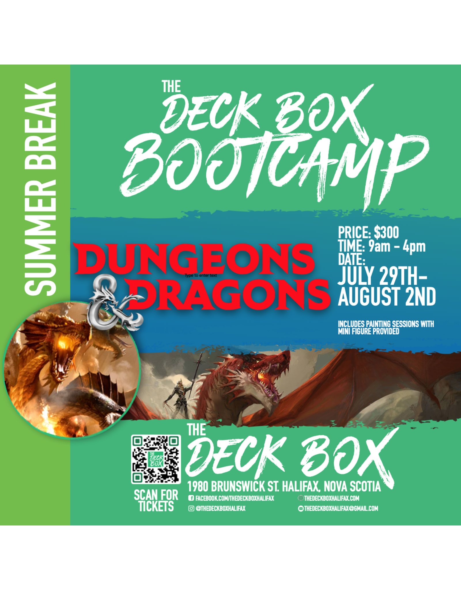 Events Summer Break Teens D&D Week  (July 29th - August 2nd  -  9am - 12pm) Week 5 Bootcamp