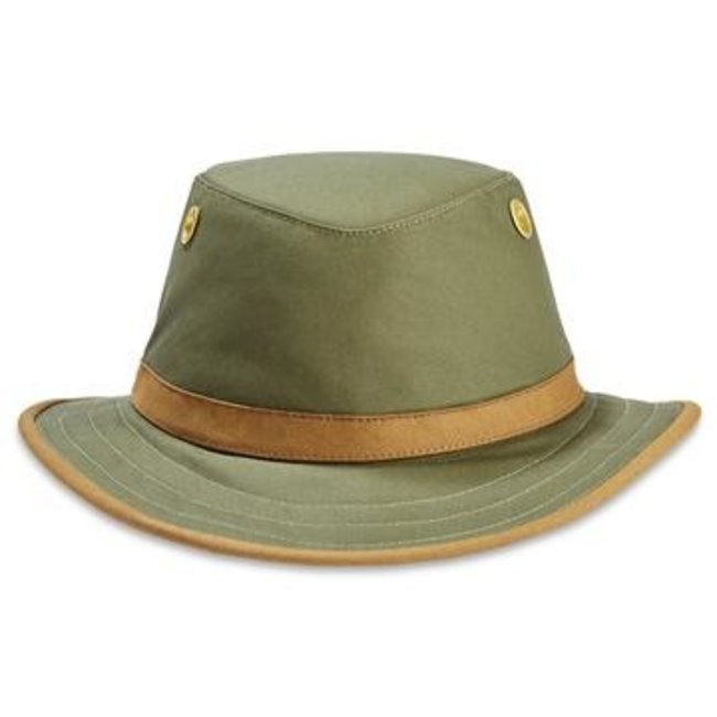 TILLEY OUTBACK WAXED COTTON HAT TWC7 GREEN/BR TAN - Style Coast