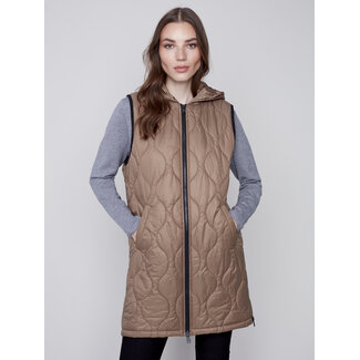 Charlie B Hooded Quilted Vest C6268