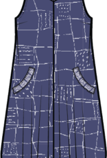Habitat Clothes to Live In LINEN PRINT GRID MUSEUM DRESS S25O