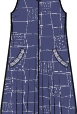 Habitat Clothes to Live In LINEN PRINT GRID MUSEUM DRESS S25O