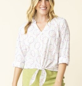 Habitat Clothes to Live In FULL CIRCLE TIE FRONT SHIRT S25H