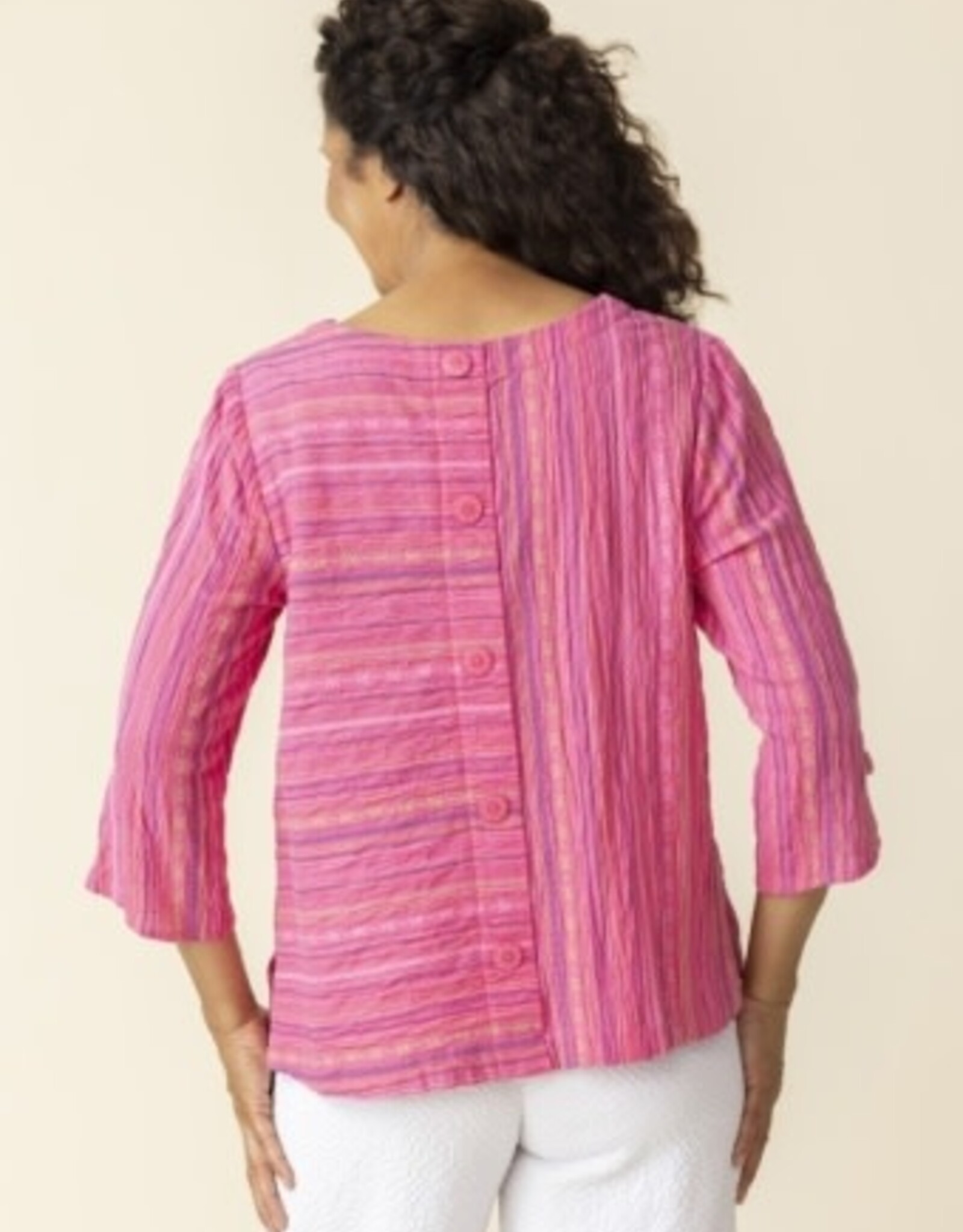 Habitat Clothes to Live In BAJA WEAVE BUTTON BACK PULLOVER S25H