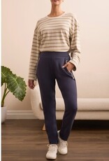 Tribal TECHNO LUX - SCUBA KNIT CONTRAST TRIM PULL-ON ANKLE PANTS-SAPPHIRE