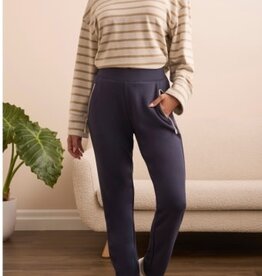 Tribal TECHNO LUX - SCUBA KNIT CONTRAST TRIM PULL-ON ANKLE PANTS-SAPPHIRE