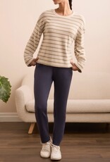 Tribal TECHNO LUX - SCUBA KNIT CONTRAST TRIM PULL-ON ANKLE PANTS-SAPPHIRE