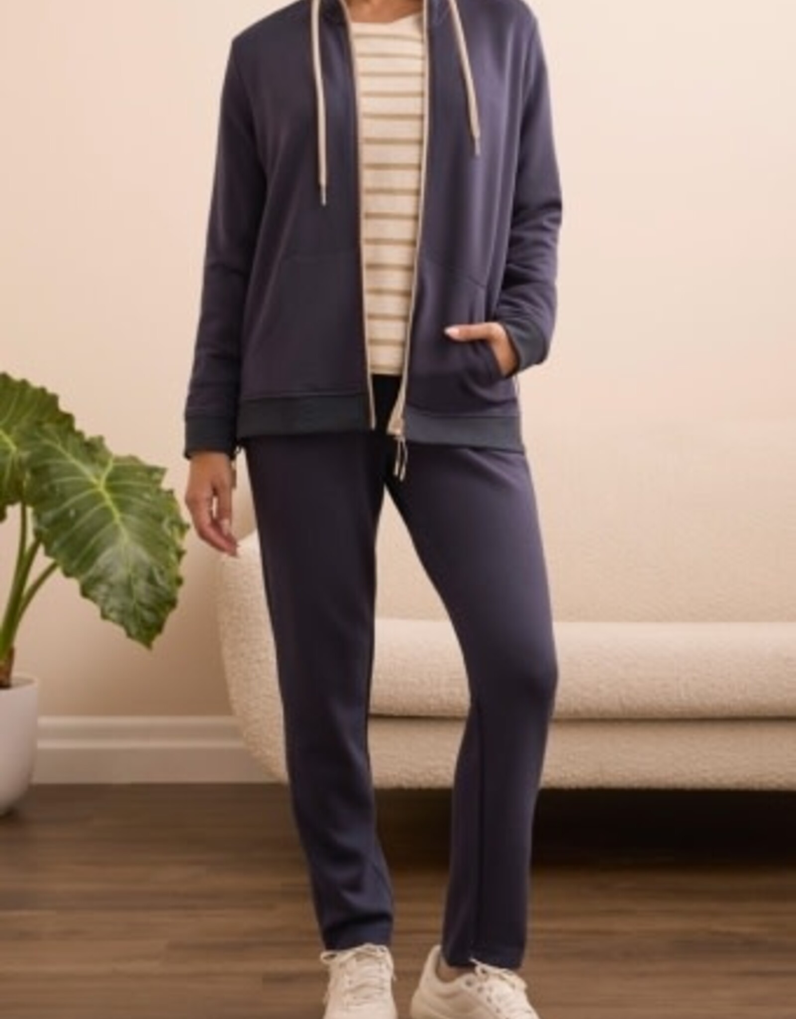 Tribal TECHNO LUX - SCUBA KNIT TEXTURED MOCK NECK CARDIGAN-SAPPHIRE