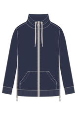 Tribal TECHNO LUX - SCUBA KNIT TEXTURED MOCK NECK CARDIGAN-SAPPHIRE