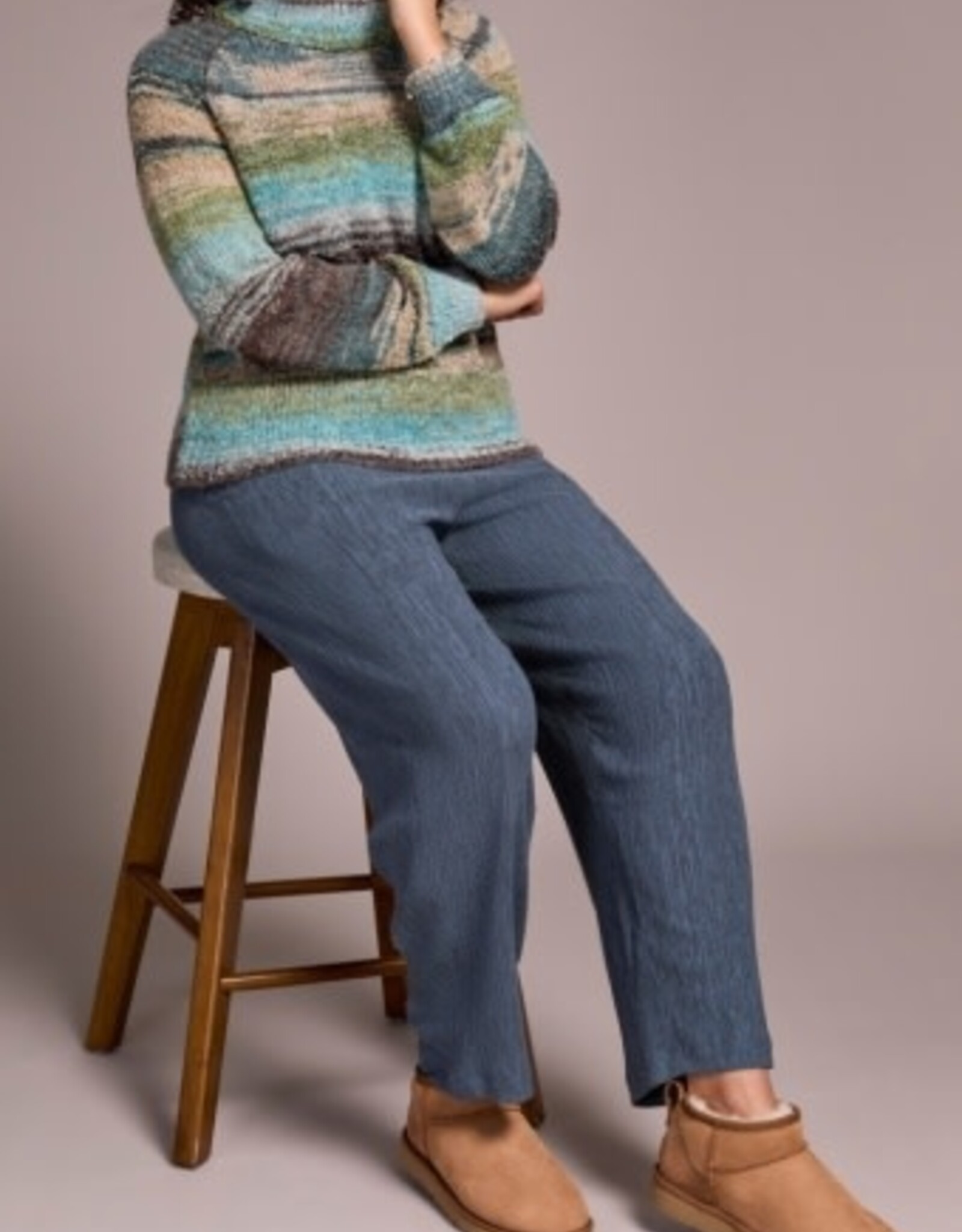 Tribal L/S MOCK NK SWEATER-AQUAHAZE