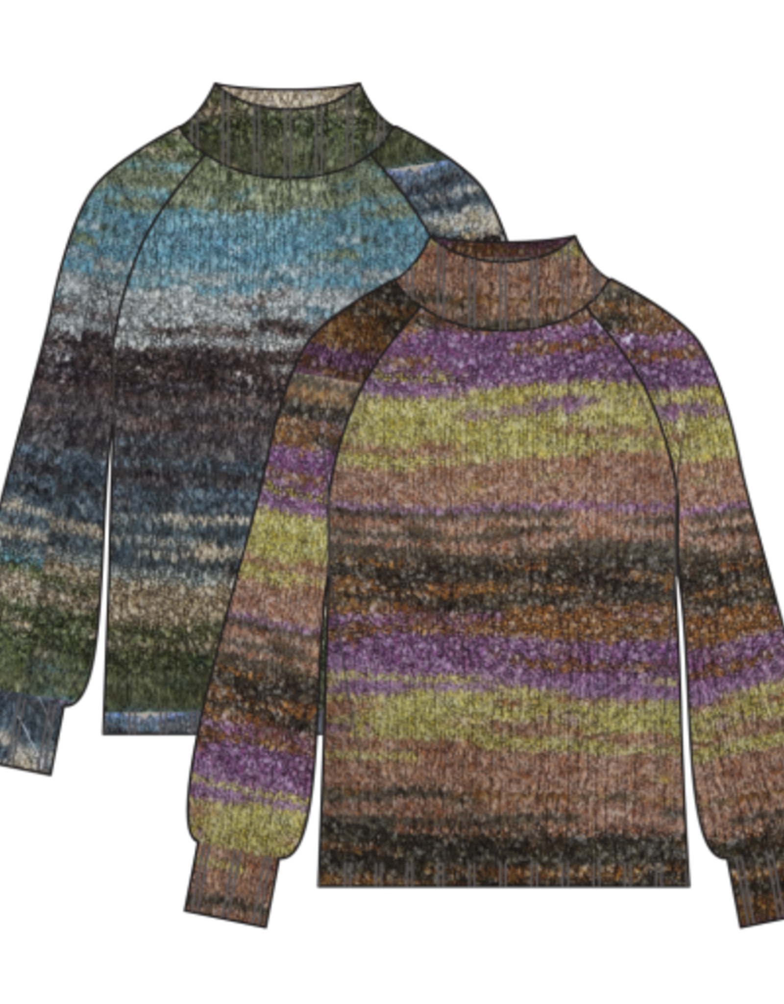 Tribal L/S MOCK NK SWEATER-AQUAHAZE