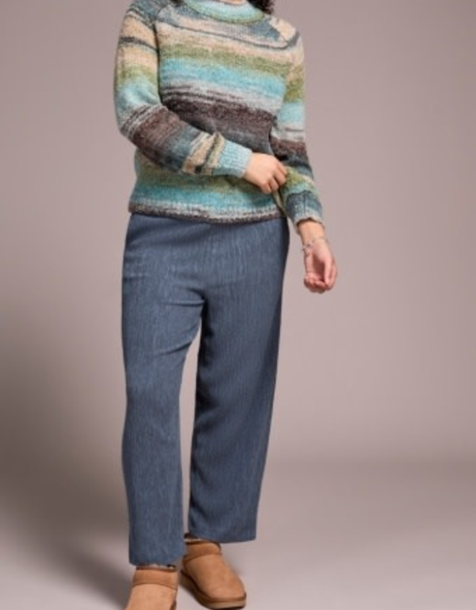 Tribal L/S MOCK NK SWEATER-AQUAHAZE