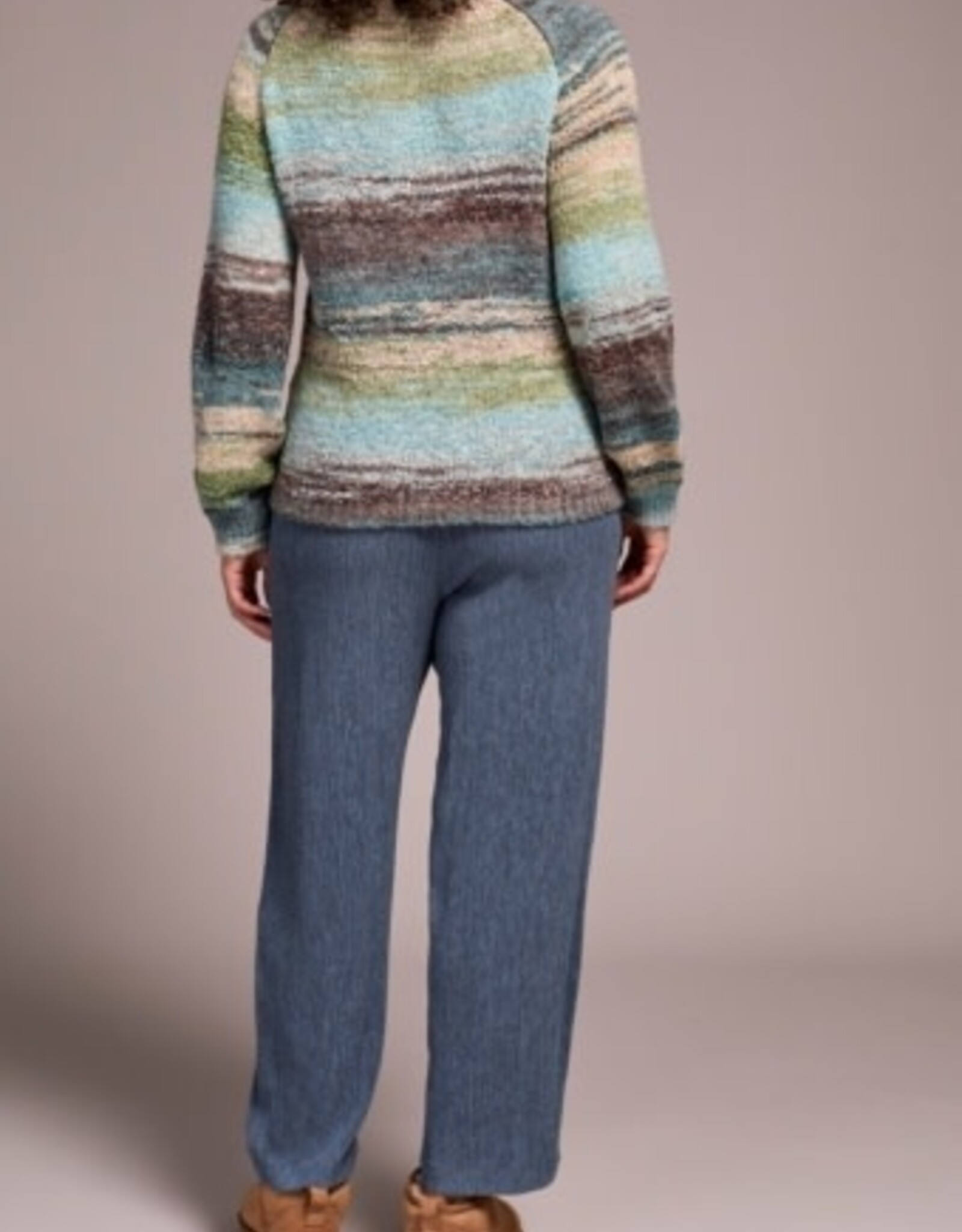 Tribal L/S MOCK NK SWEATER-AQUAHAZE