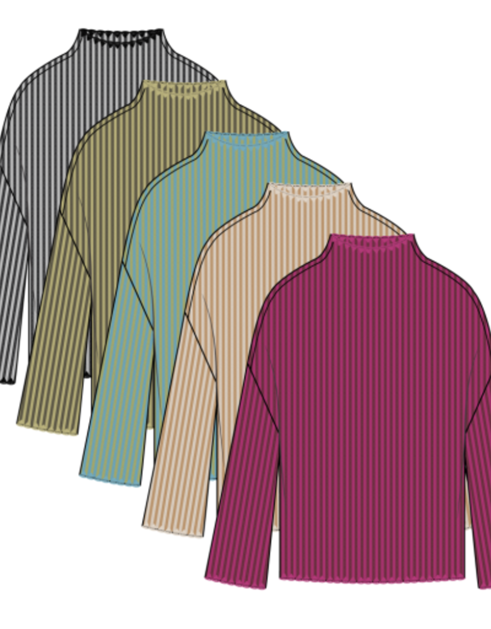Tribal L/S FUNNEL NK SWEATER-MISTBLUE