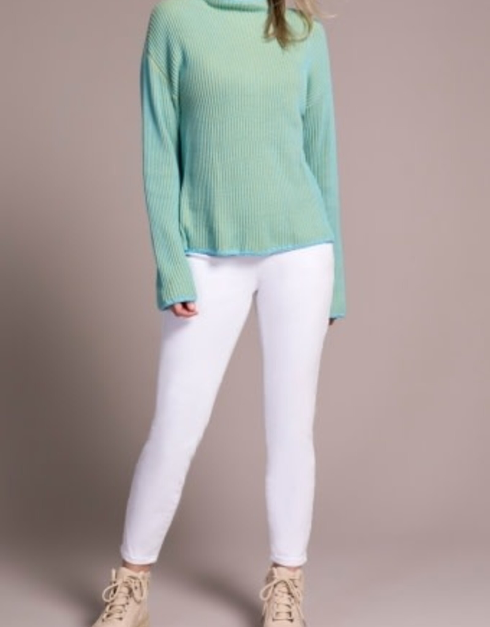 Tribal L/S FUNNEL NK SWEATER-MISTBLUE