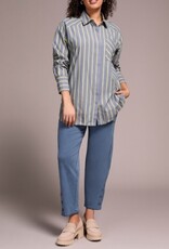 Tribal L/S BTN FRT SHIRT-SLATEBLUE