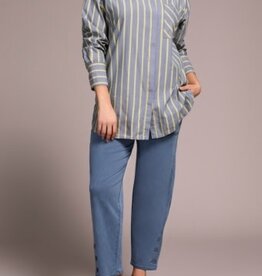 Tribal L/S BTN FRT SHIRT-SLATEBLUE