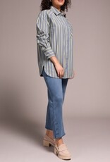 Tribal L/S BTN FRT SHIRT-SLATEBLUE