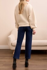 Tribal L/S CREW NECK TOP W/EMBROIDERY-MOONSTONE