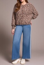 Tribal RAGLAN SLV BTN FRONT SWTR CARDI-M ALMOND LATTE