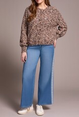 Tribal RAGLAN SLV BTN FRONT SWTR CARDI-M ALMOND LATTE