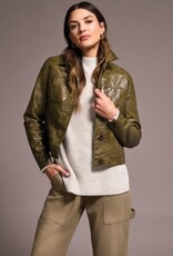 Tribal BUTTON FRT PU  JACKET-OLIVELEAF