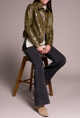Tribal BUTTON FRT PU  JACKET-OLIVELEAF