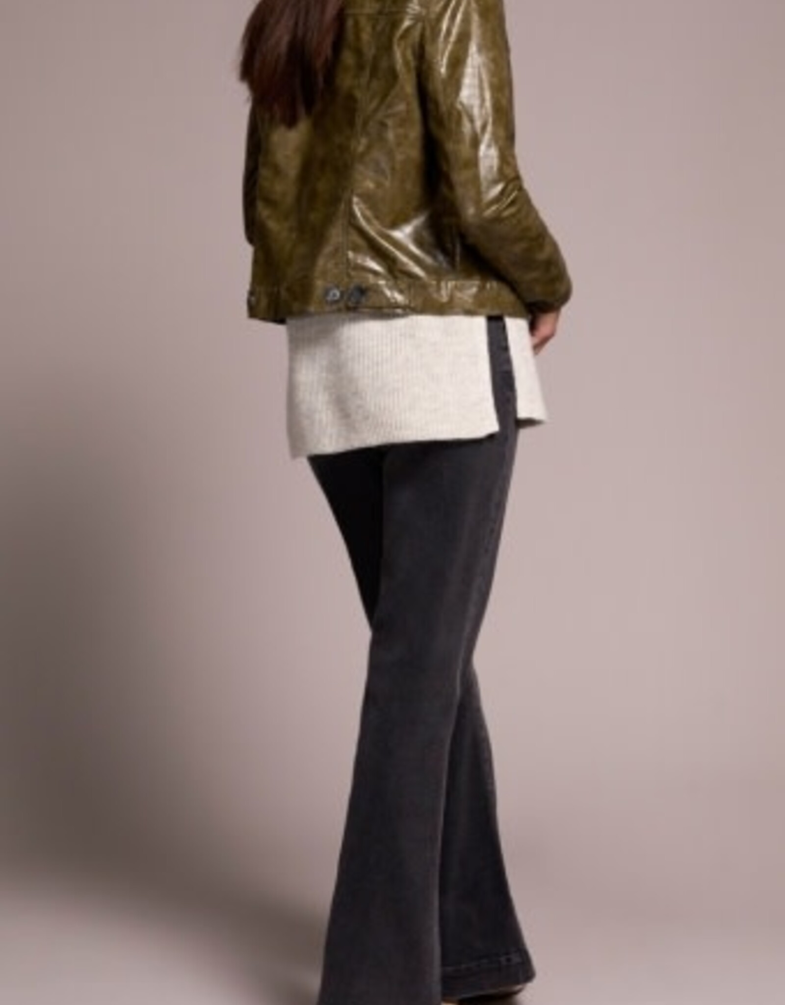 Tribal BUTTON FRT PU  JACKET-OLIVELEAF