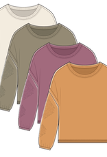 Tribal CREW NECK APPLIQUE DTL  W/SPECIAL WASH-CREAM