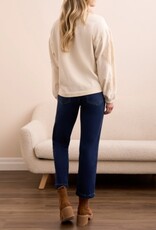 Tribal CREW NECK APPLIQUE DTL  W/SPECIAL WASH-CREAM