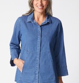 Habitat Clothes to Live In PERFECT TRAVEL DENIM HIDDEN PLACKET SHIRT F25H